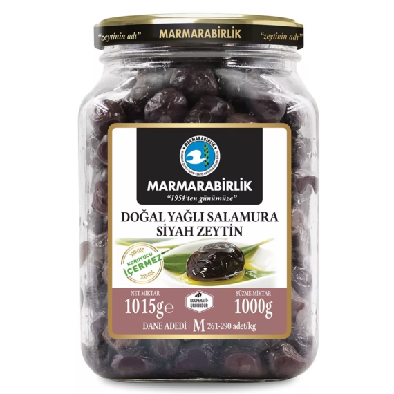 Marmarabirlik Doğal Yağlı Salamura Siyah Zeytin